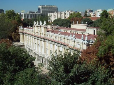 North-east facade of LIRIA PALACE in Centro district in Madrid (Spain). Projected by Ventura Rodriguez and completed in 1783.